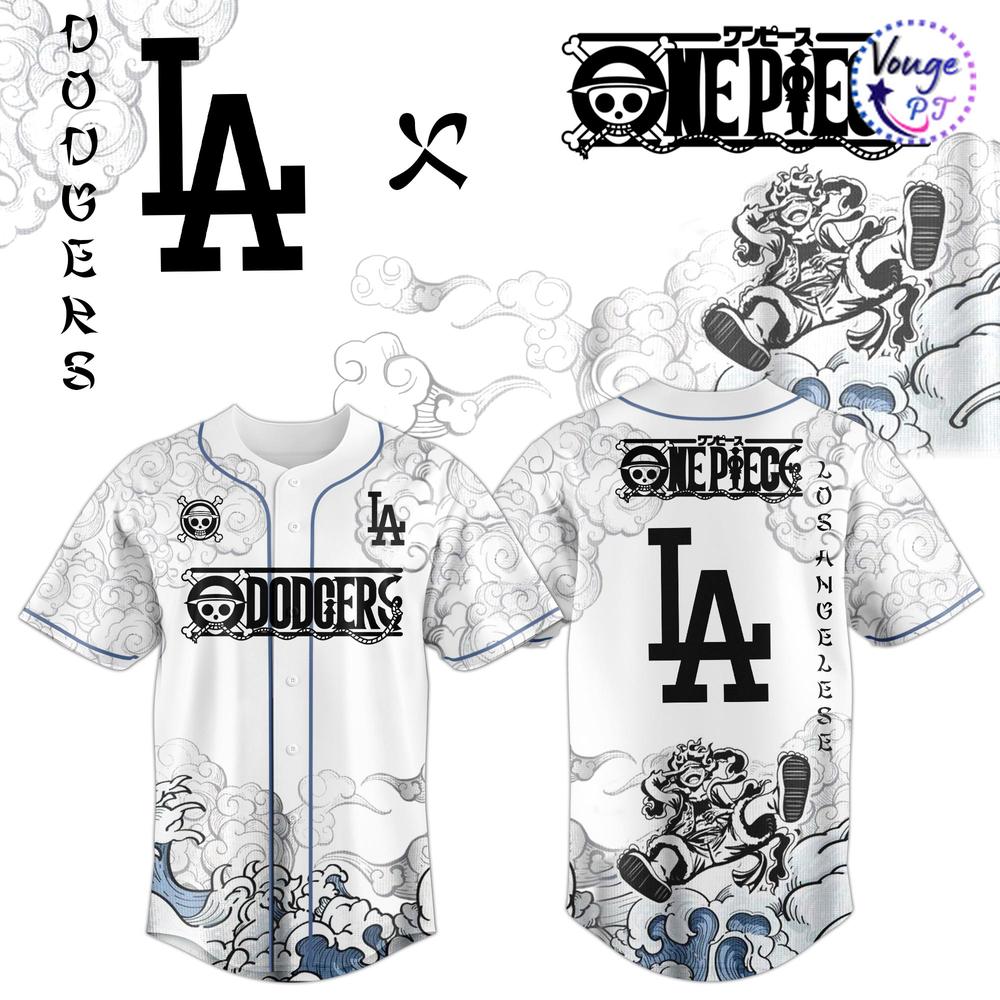 Los Angeles Dodgers x Luffy Gear 5 Baseball Jersey 