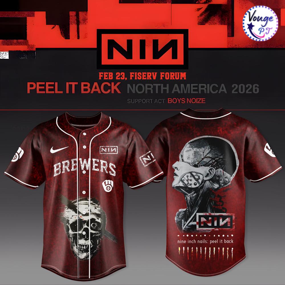 Milwaukee Brewers x NIN Nine Inch Nails Peel It Back Baseball Jersey 