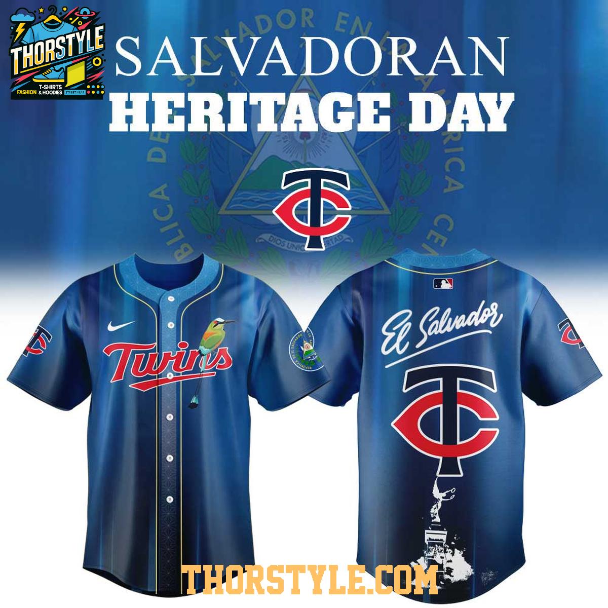 Minnesota Twins Salvadoran Heritage Day 2026 x MLB Baseball Jersey 