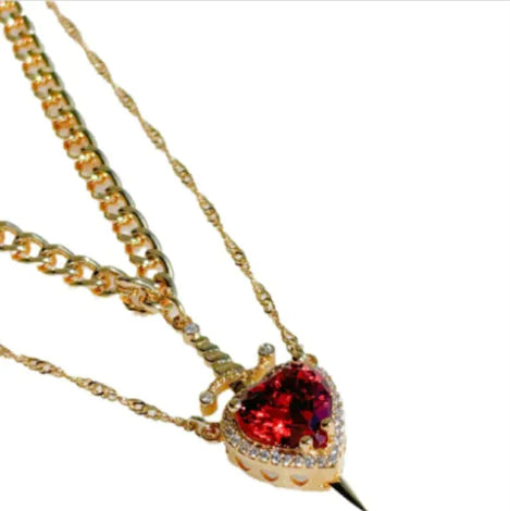 Red Crystal Love Dagger Pendant – Stylish New Design