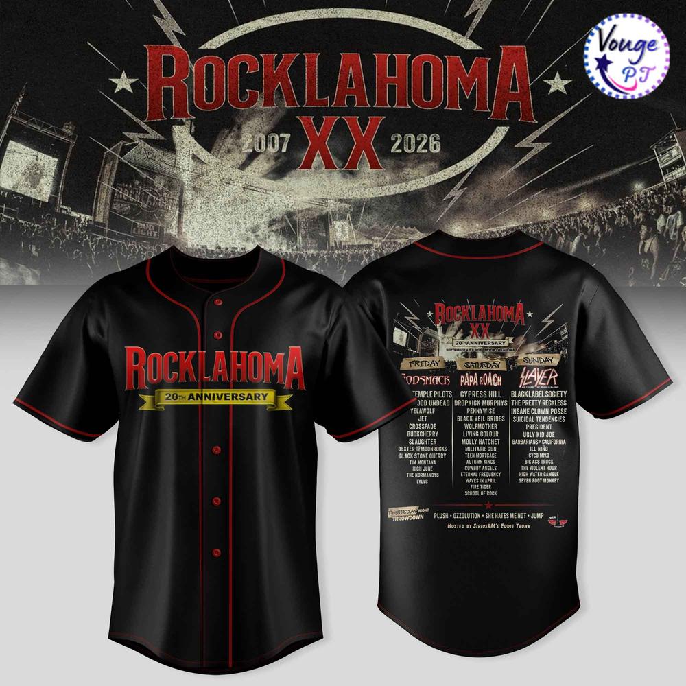 Rocklahoma XX 2026 – 20th Anniversary Festival Baseball Jersey 