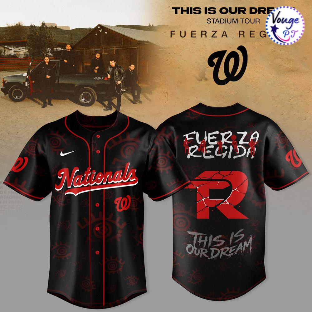Washington Nationals x Fuerza Regida – This Is Our Dream Stadium Tour 2026 Baseball Jersey 