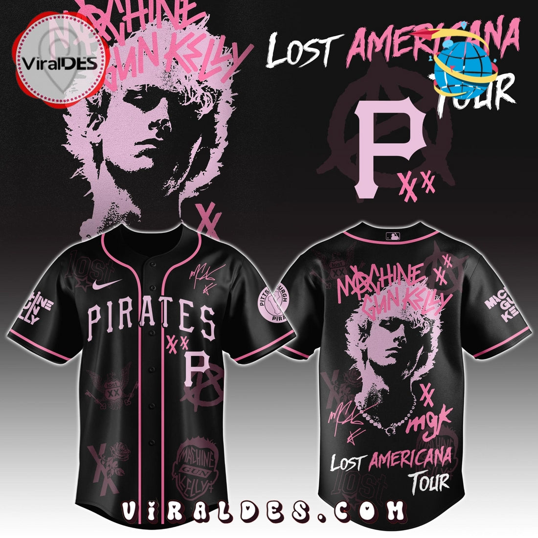MGK x Pittsburgh Pirates Men's Baseball Jersey - Limited 